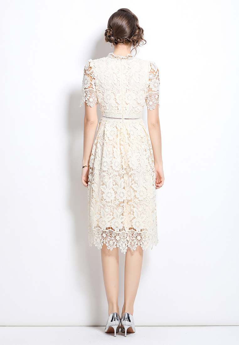 French retro elegant hollow lace dress CA25070949BE