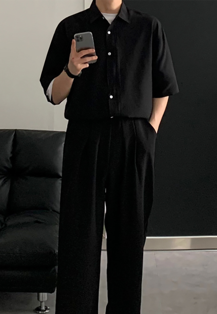 Men's summer British style business lapel T-shirt CA25052349W