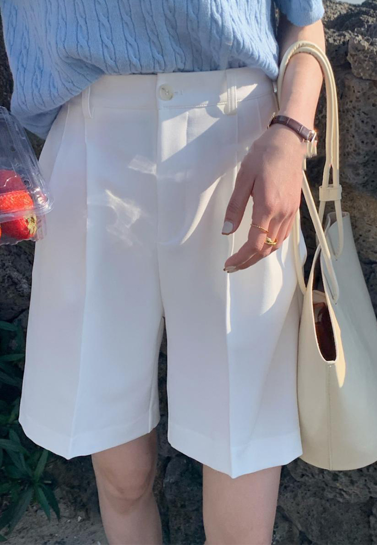 Summer New Solid Color Shorts CA25042950GR-sunnydaysweety