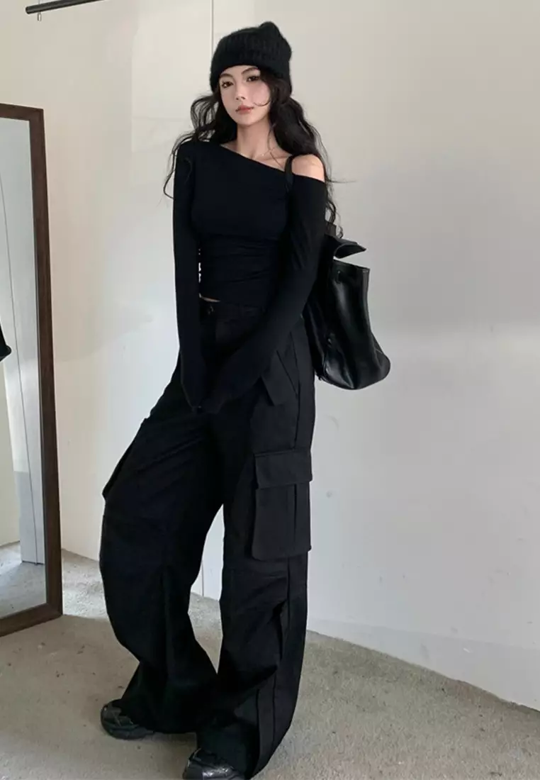 Short long sleeved base shirt top CA24092322BK