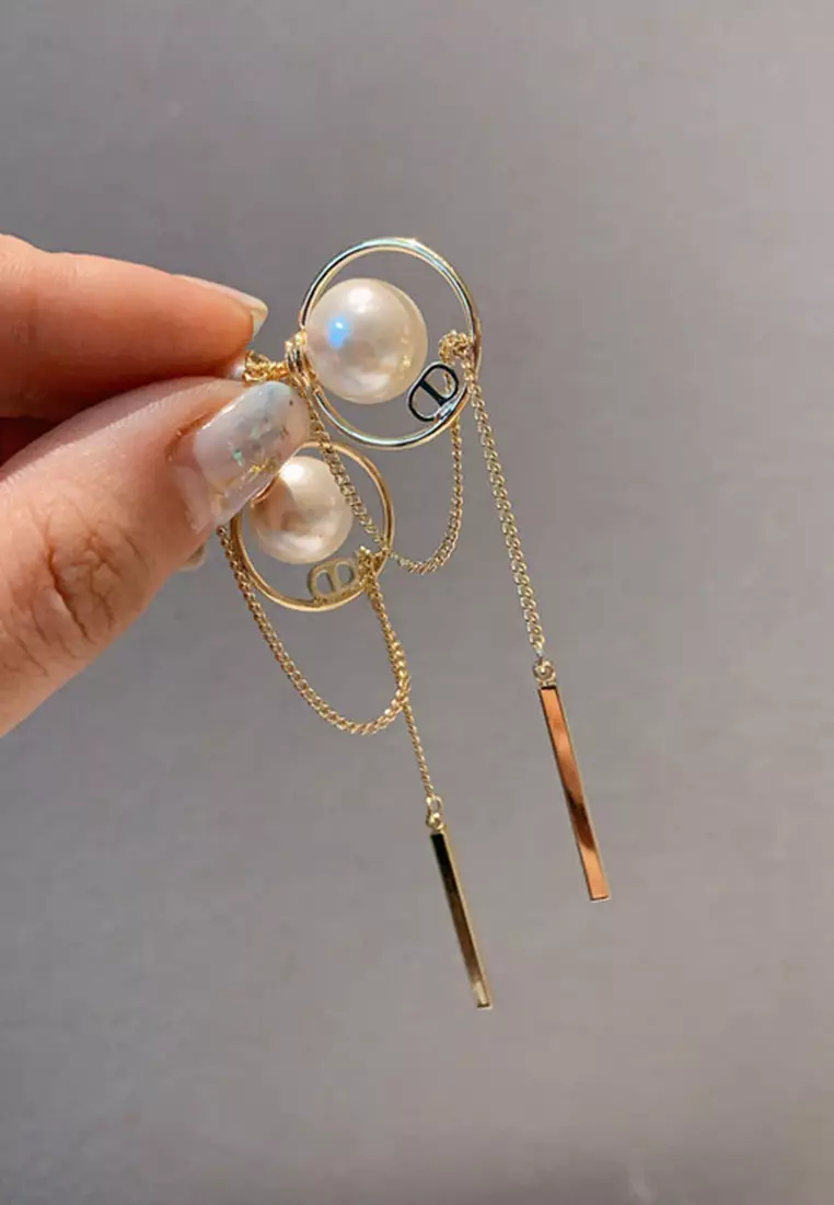 Circle chain long Earrings CA060309