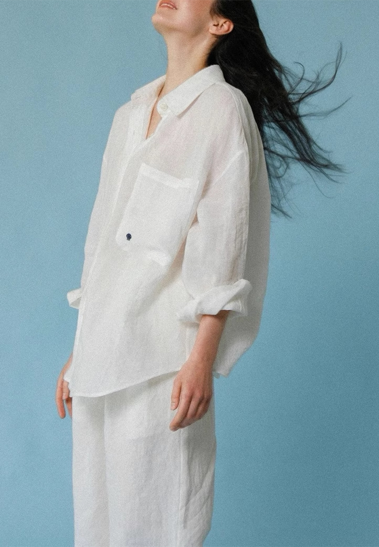 New arrival slim fit loose niche linen top CA25091927W