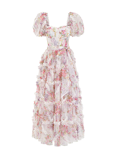 Puff sleeve A-line dress CA24031905PU