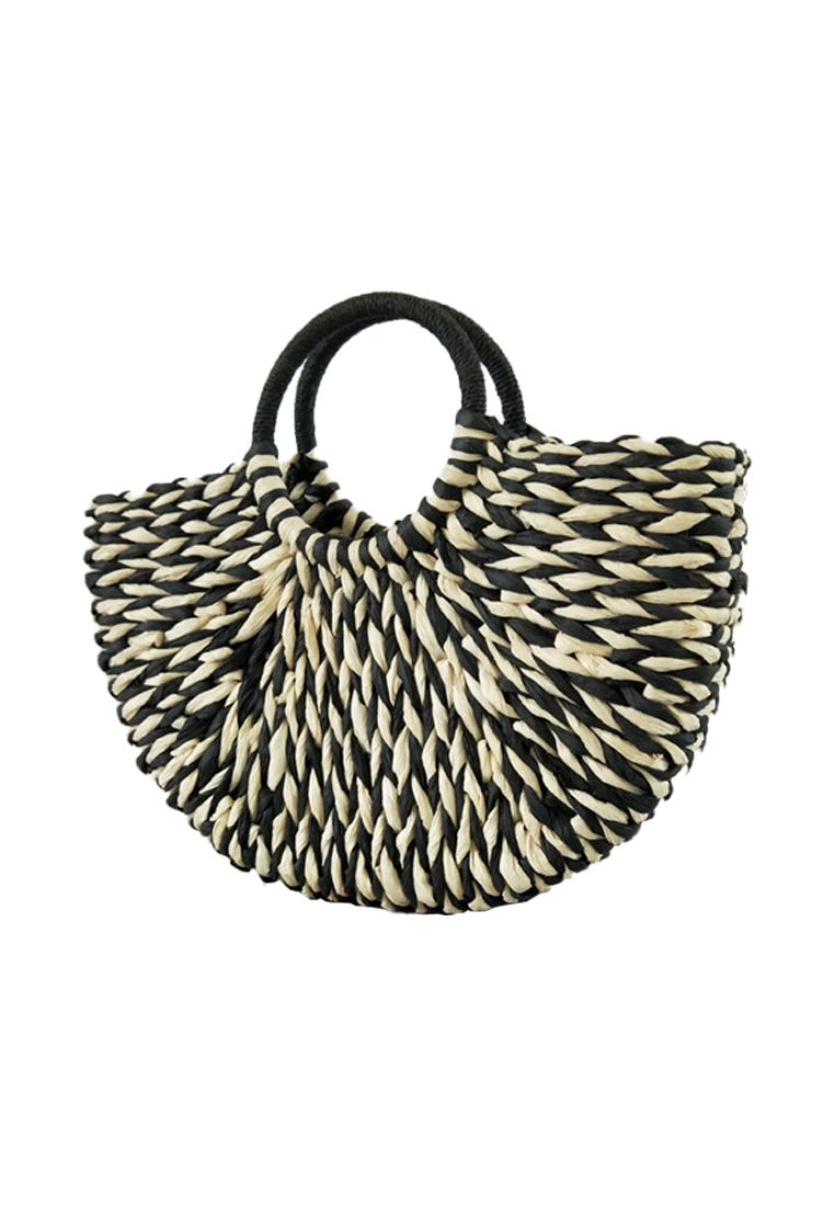 New Half Circle Handmade Solid Color Woven Tote Bag CA24061705MT-sunnydaysweety