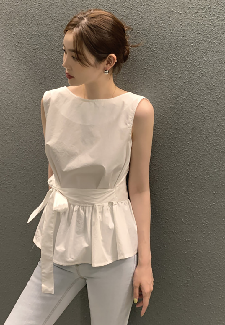 New spring and summer French lace ruffle patchwork vest shirt CA25042905W