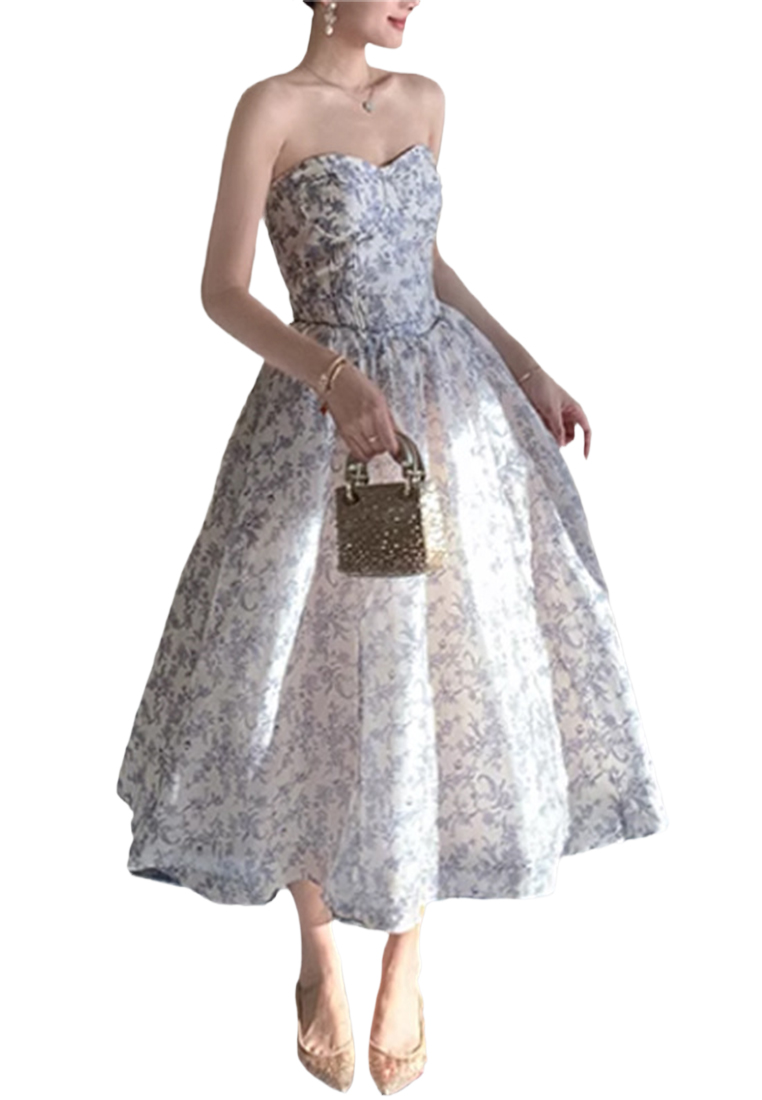 New arrival floral tube top heavy waist dress CA25061705MT