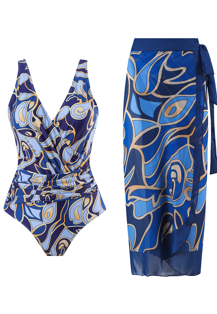 New one-piece swimsuit + chiffon skirt two-piece set CA25030505MT