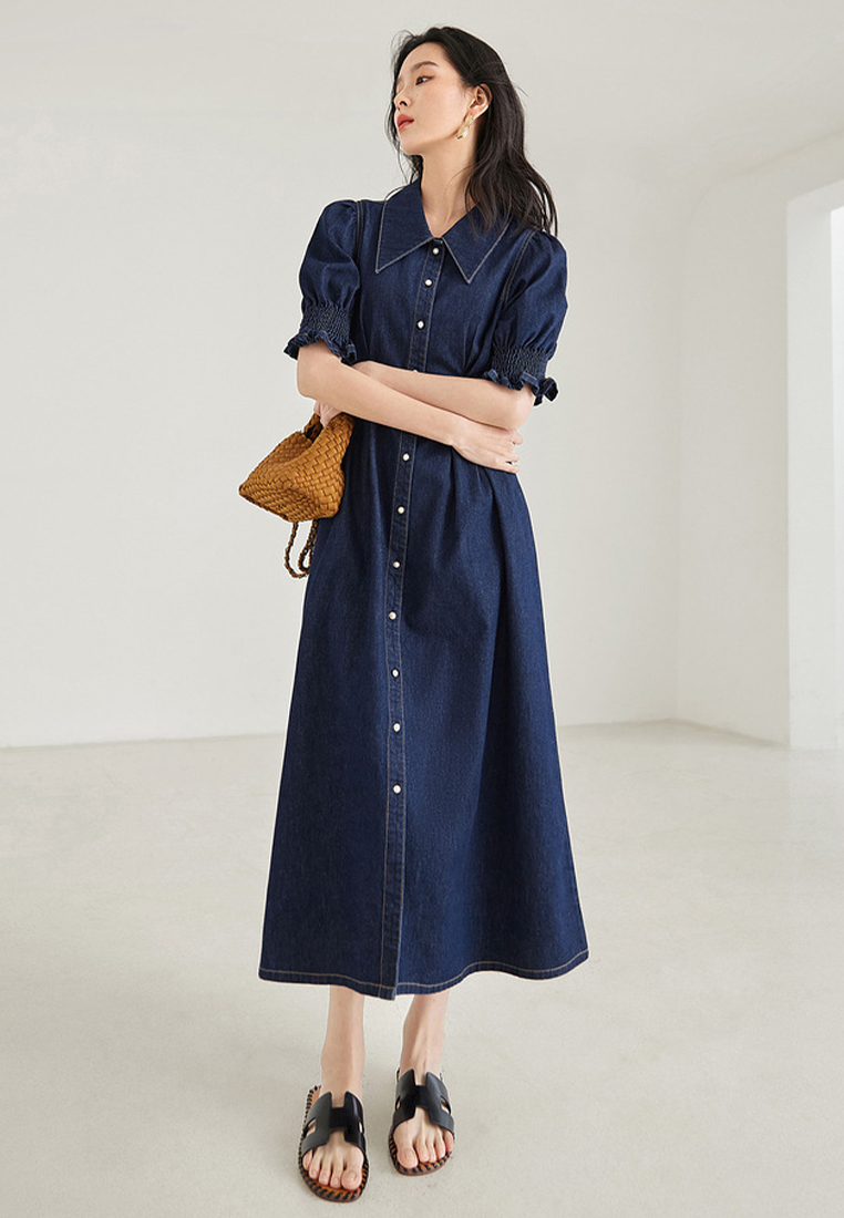 French denim-inspired commuter dress CA24030705