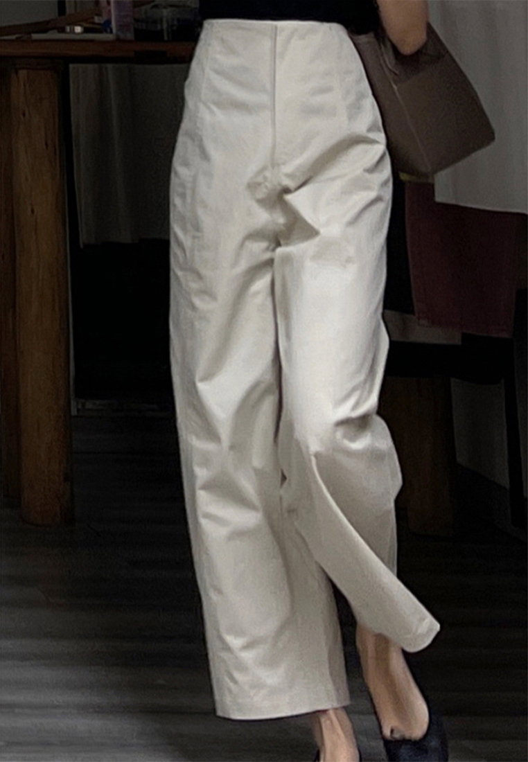 2023 High-end simple high-waist silhouette slim loose waist tightening casual pants CA23050405KI