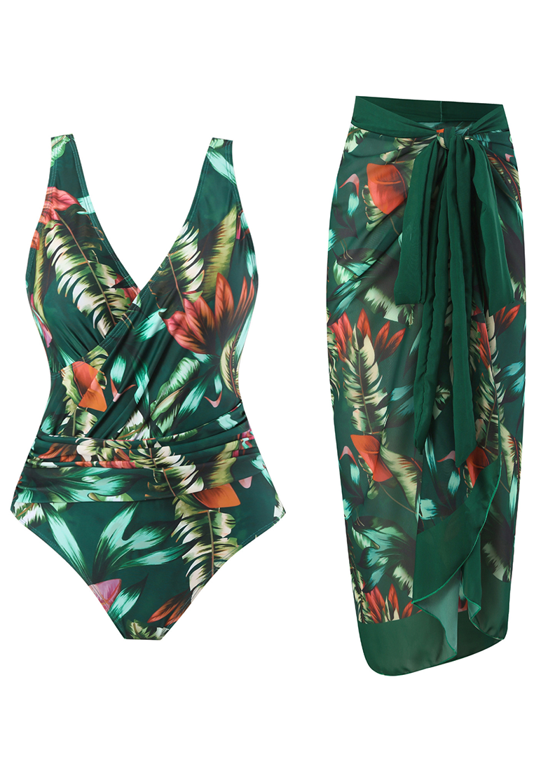 New one-piece swimsuit + chiffon skirt two-piece set CA25030505MT