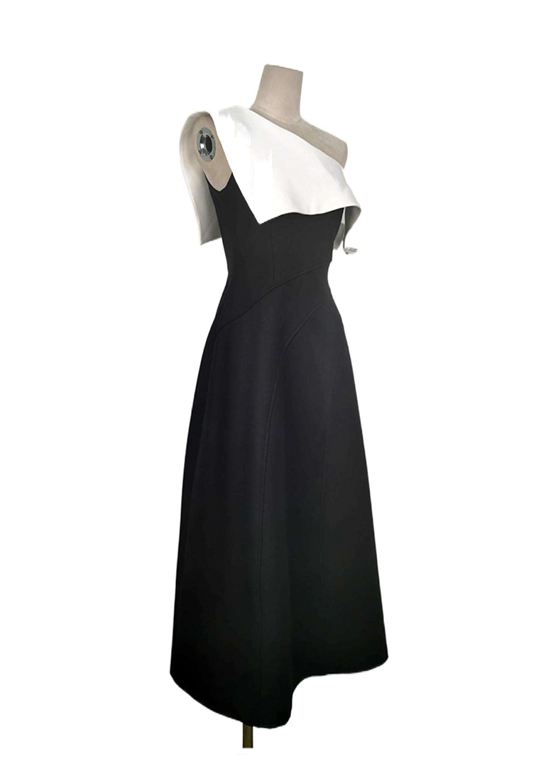 Vietnam Designer Autumn and Winter New Elegant Oblique Shoulder Sexy Knitted Bottoming Dress Chic New-sunnydaysweety