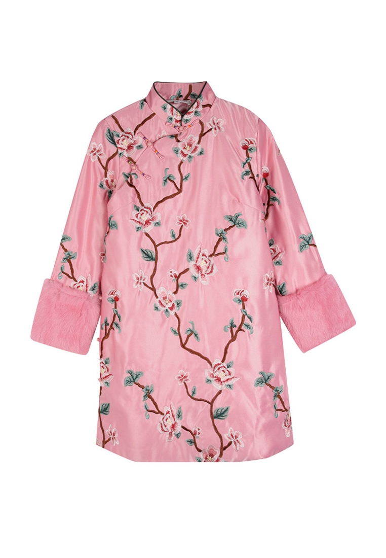 Chinese style embroidered cotton cheongsam dress CA122705