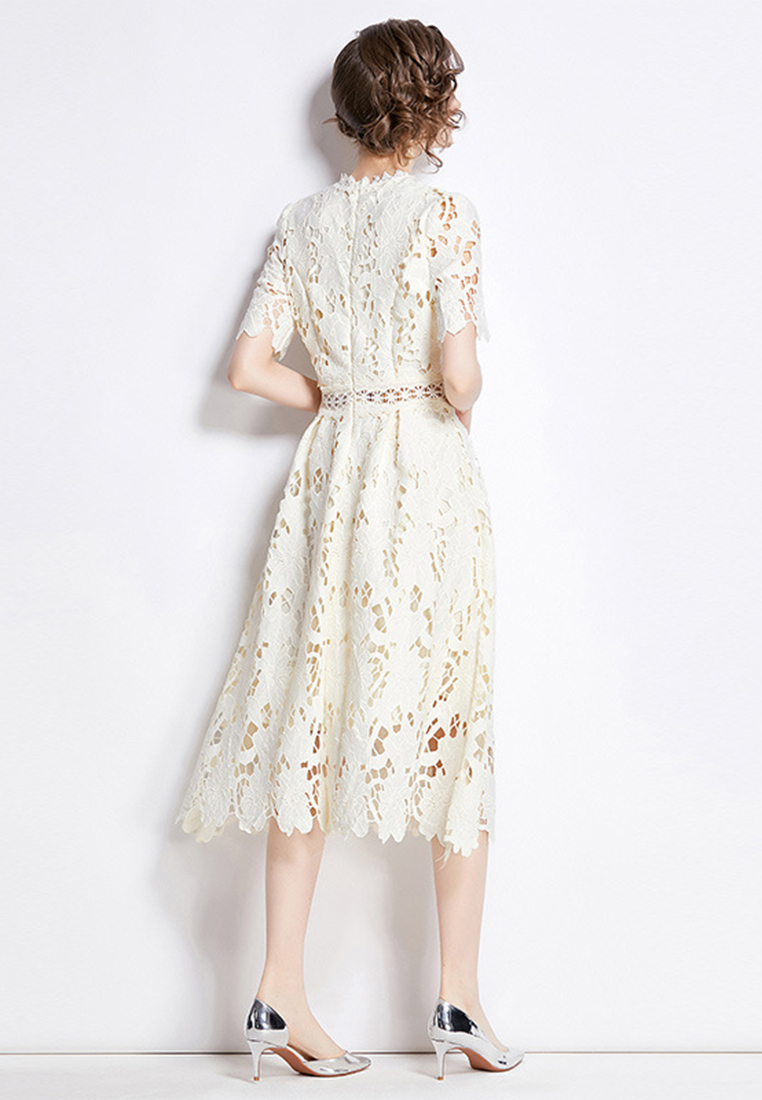 2024 Fashionable temperament mid length lace dress CA24032605BE