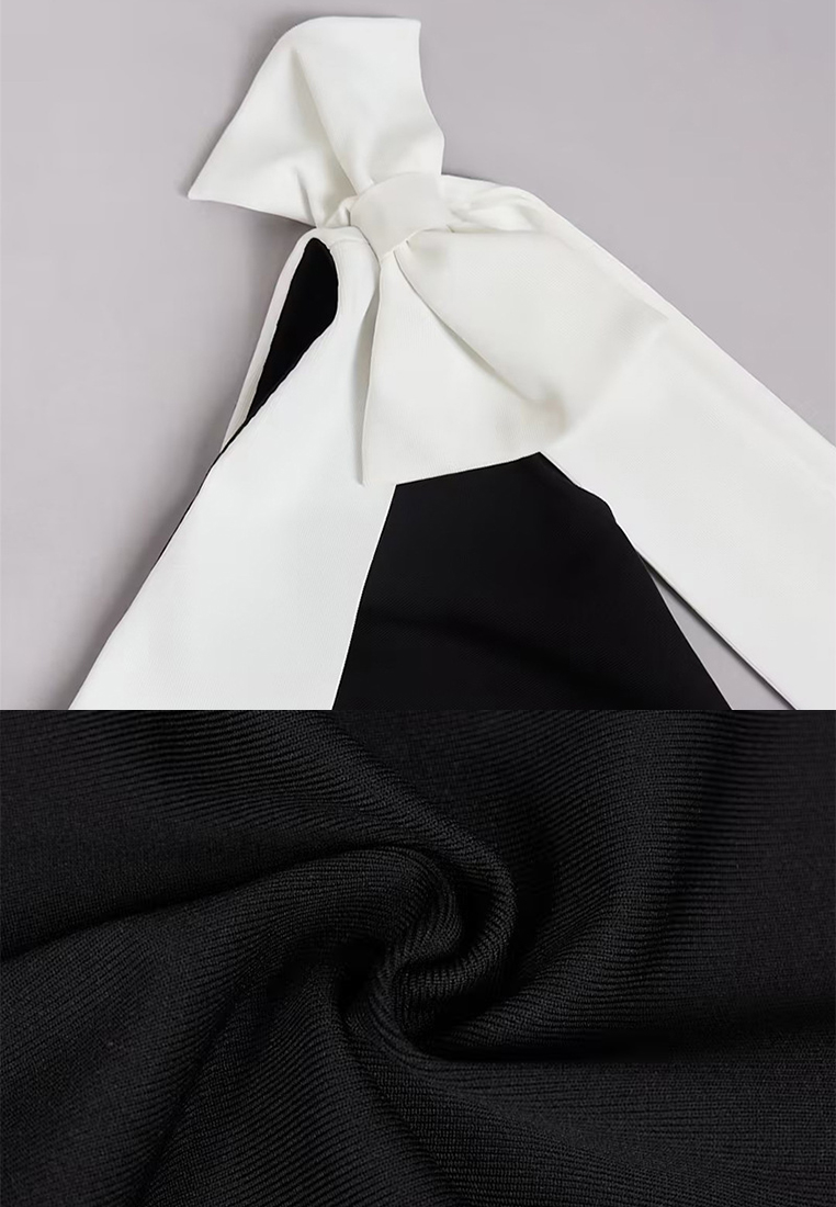 New Elegant Bow One Shoulder Dress CA242111905BK