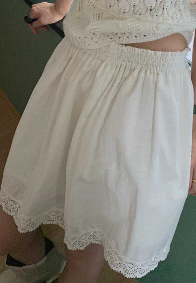 Korean Hollow Knit Vest Solid Color Skirt Set CA25070905W