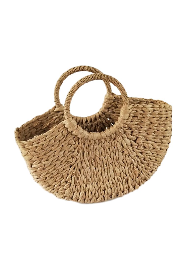 New Half Circle Handmade Solid Color Woven Tote Bag CA24061705MT-sunnydaysweety