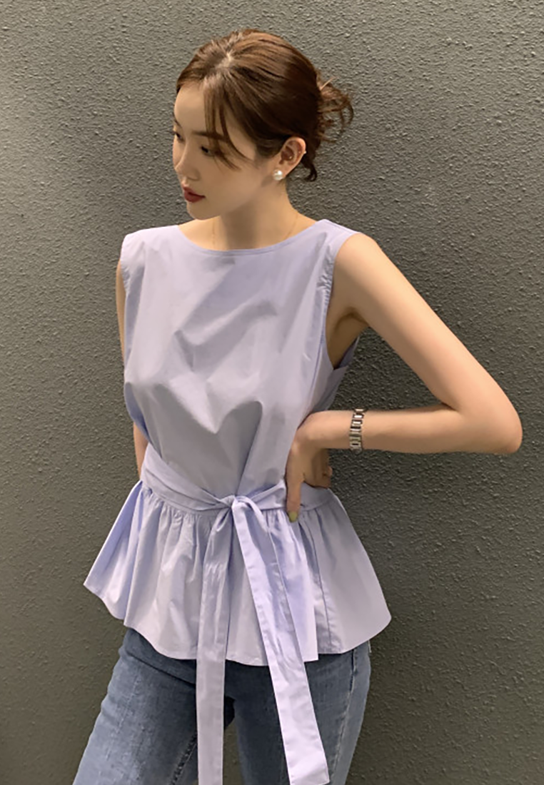 New spring and summer French lace ruffle patchwork vest shirt CA25042905W