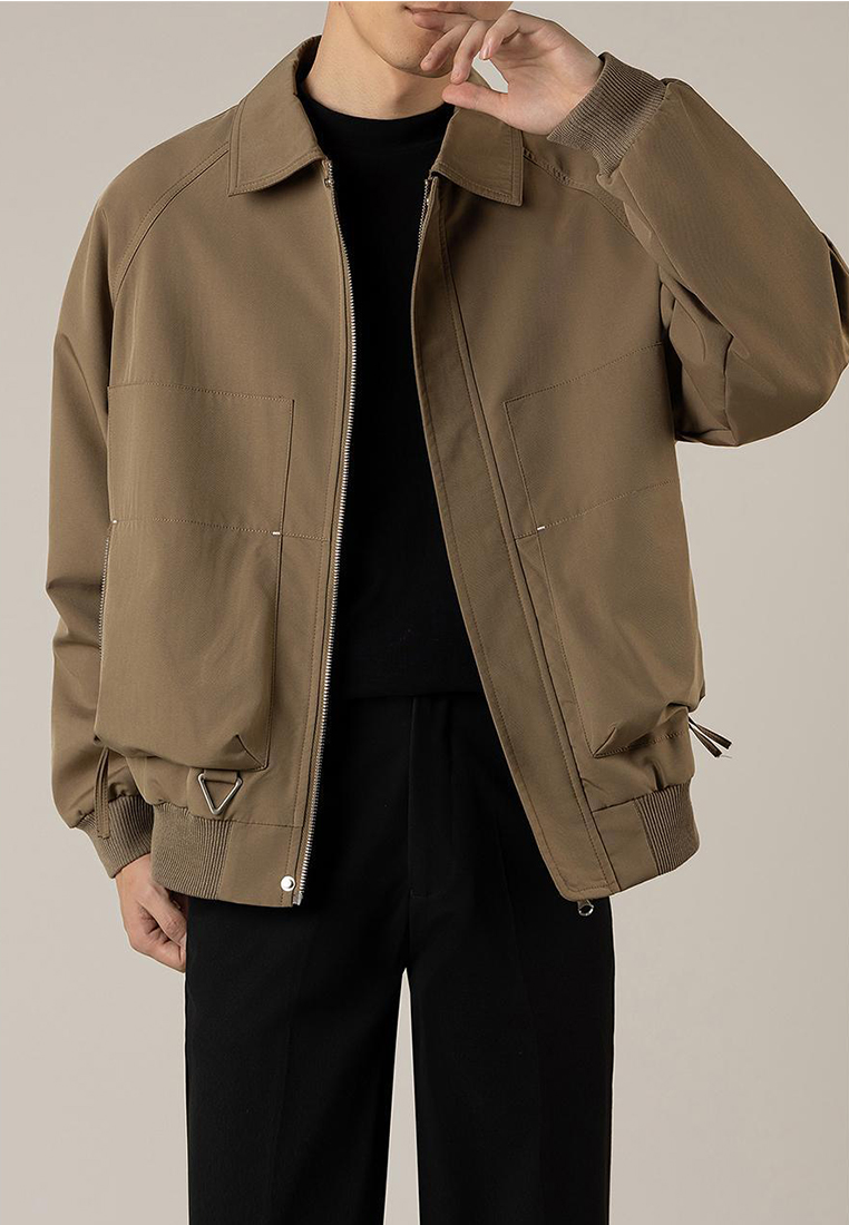 Winter Korean loose collar jacket CA24101405BK