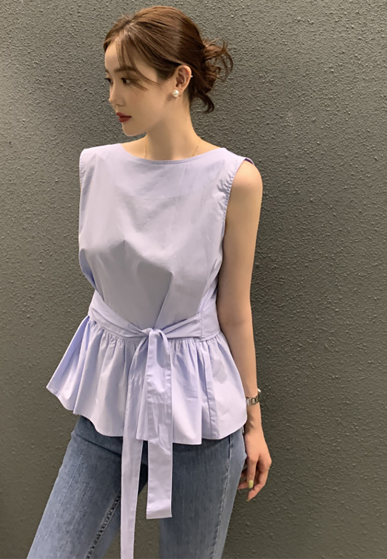 New spring and summer French lace ruffle patchwork vest shirt CA25042905W