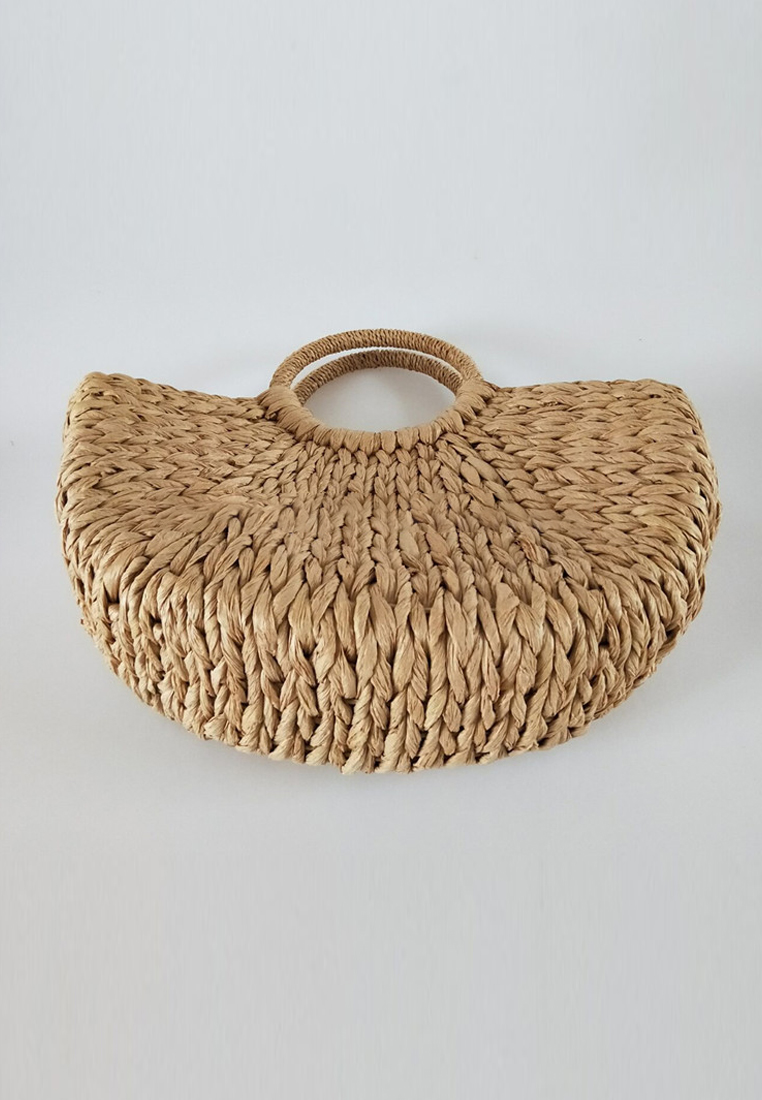 New Half Circle Handmade Solid Color Woven Tote Bag CA24061705MT-sunnydaysweety