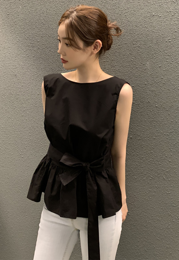 New spring and summer French lace ruffle patchwork vest shirt CA25042905W