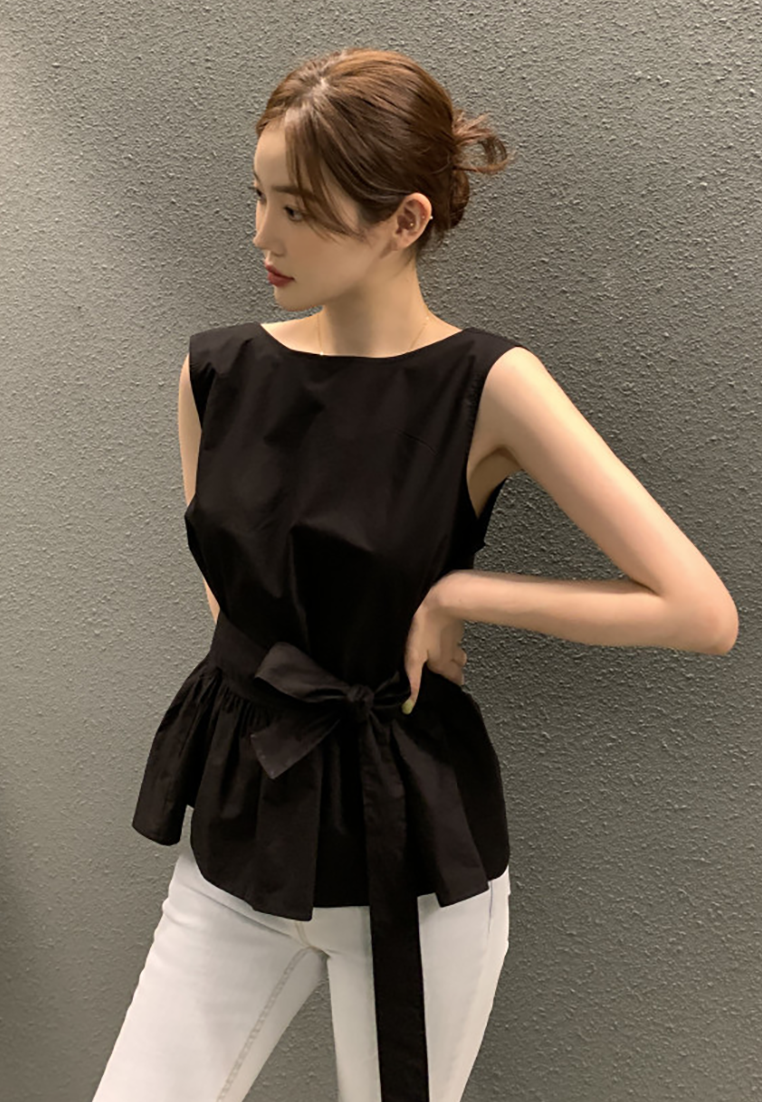 New spring and summer French lace ruffle patchwork vest shirt CA25042905W