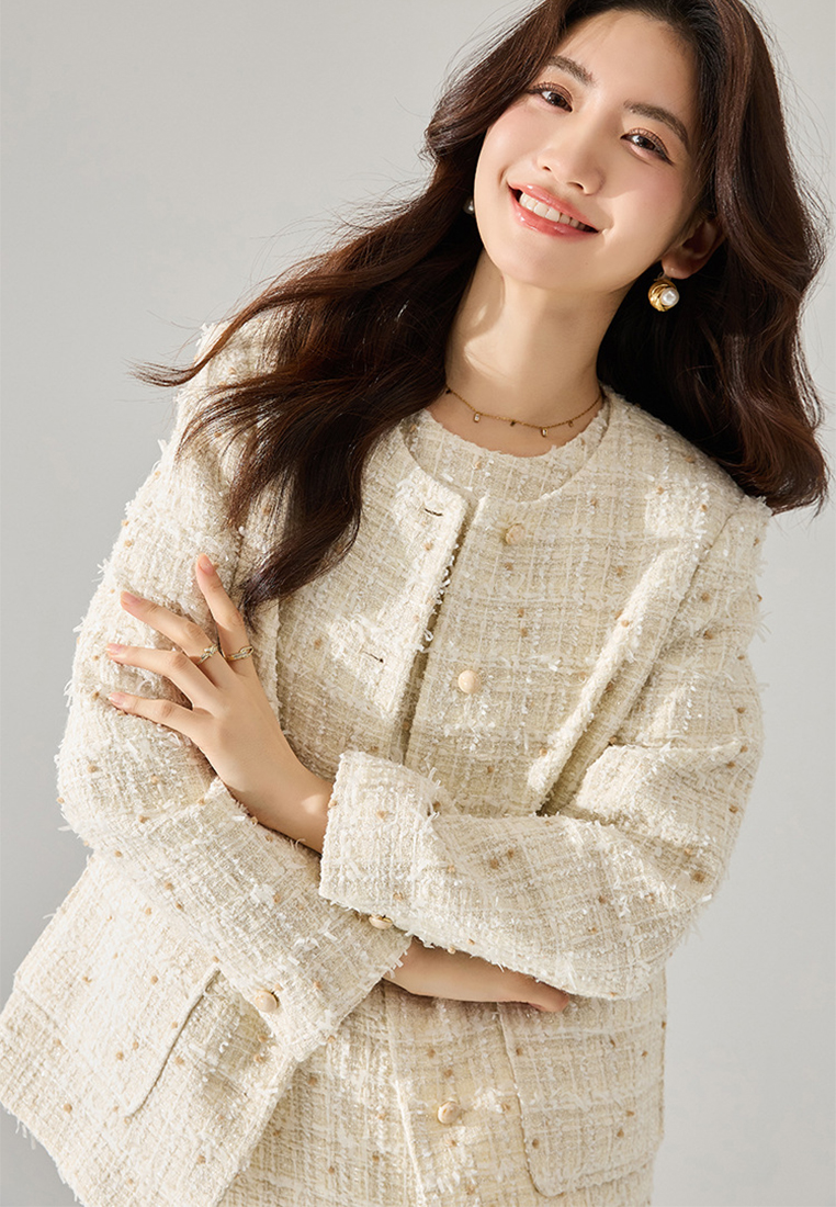 New button grid coat CA24091150BE