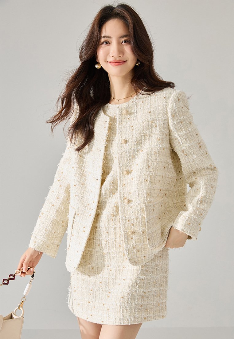 New button grid coat CA24091150BE