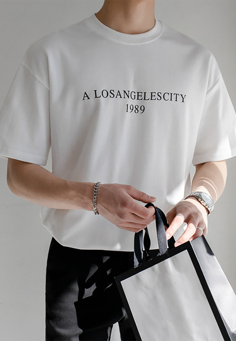 Men's new simple letter print round neck T-shirt CA25052350W