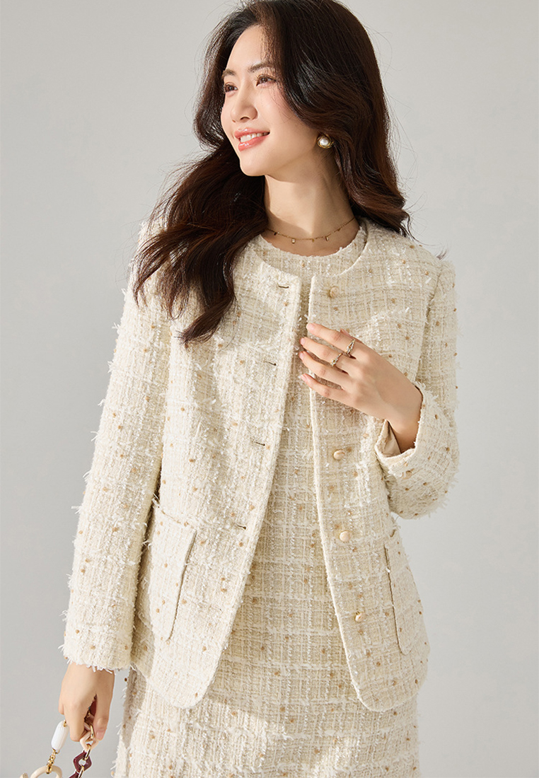New button grid coat CA24091150BE