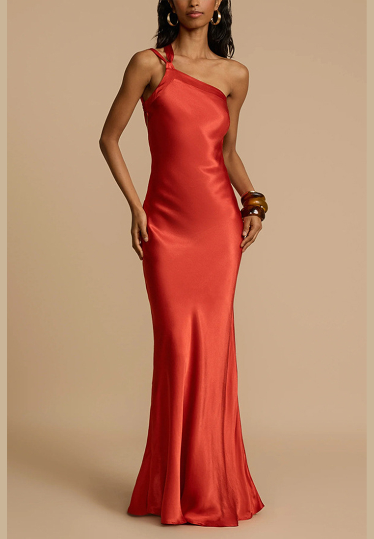 New slanted shoulder slim fit fashionable dress CA25042250YE