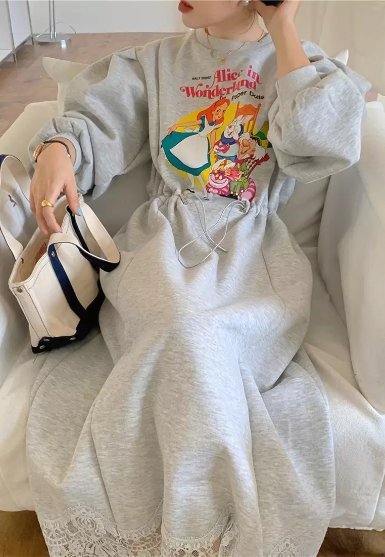 New cartoon drawstring lace patchwork dress CA24092509BE