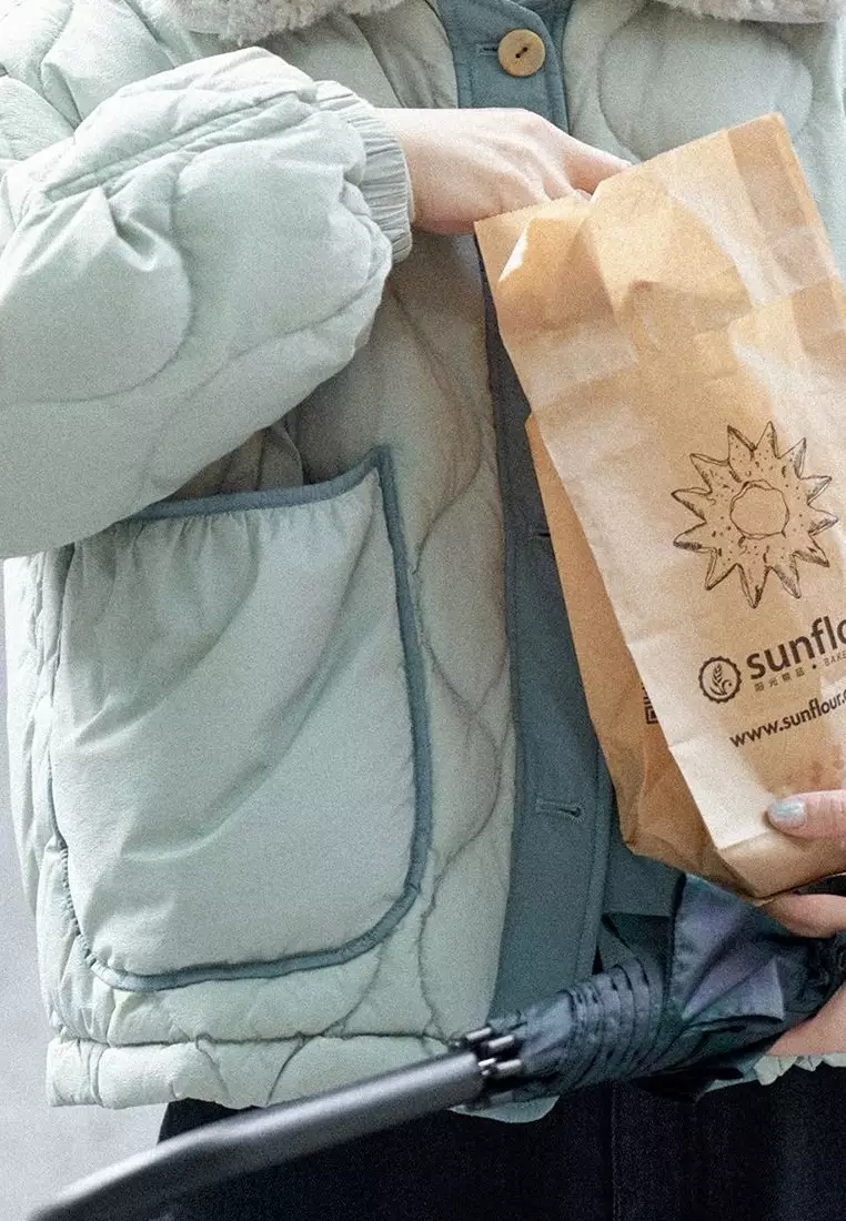 Temperament new white duck down detachable fur collar short down jacket K112506GR