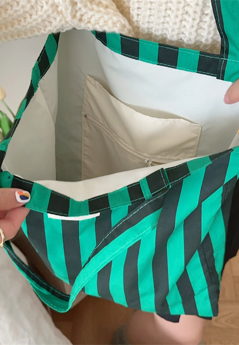 Simple striped fashion casual handbag CA25061751GR