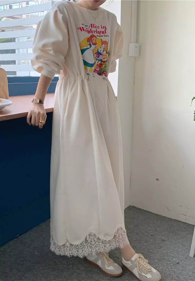 New cartoon drawstring lace patchwork dress CA24092509BE