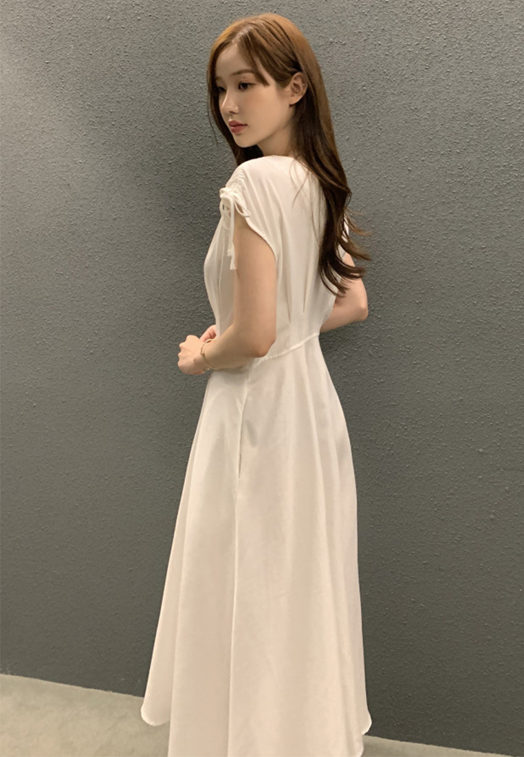 New French Temperament Single-breasted Sleeveless Dress CA25060352BK