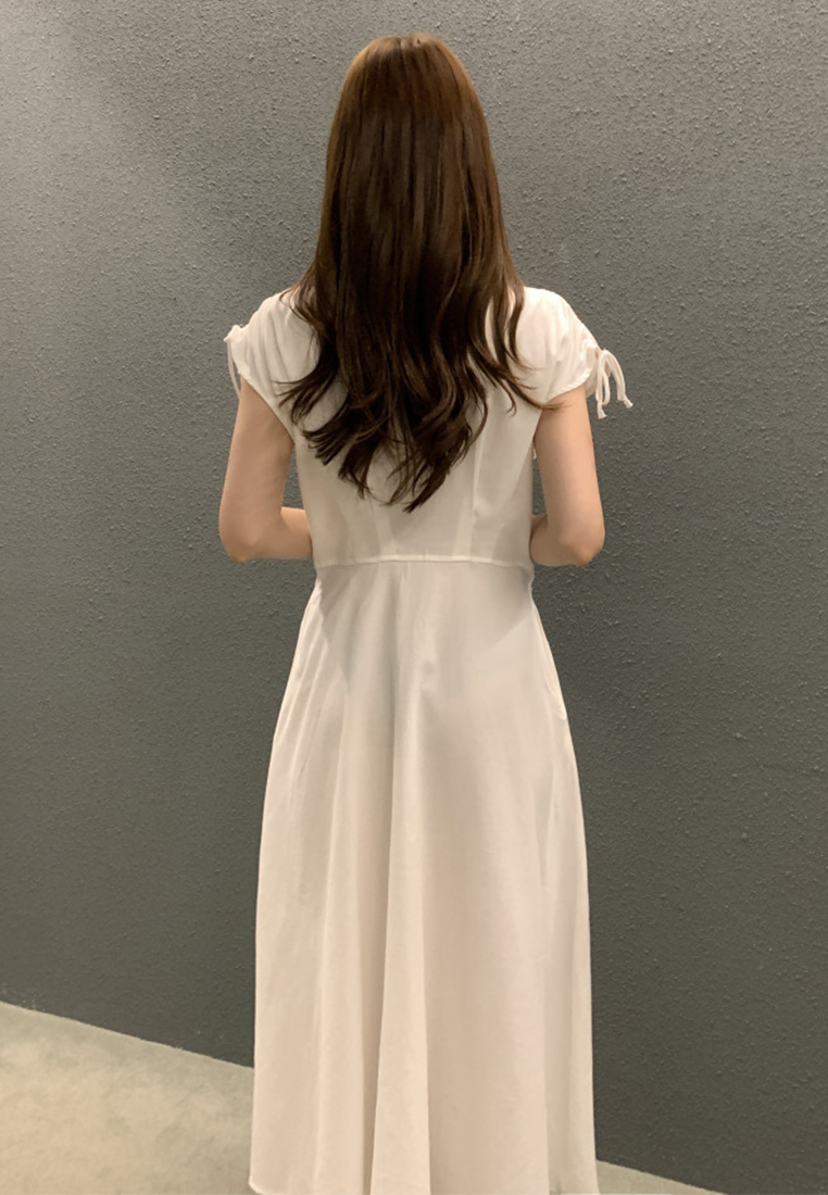 New French Temperament Single-breasted Sleeveless Dress CA25060352BK