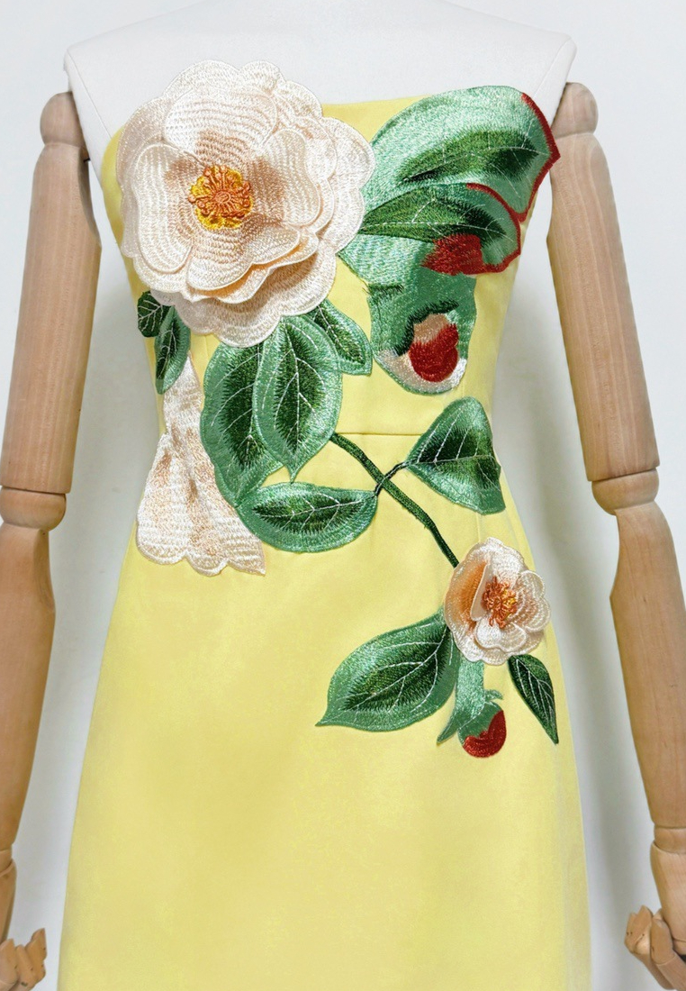 New French retro embroidery waist elegant dress CA25091452YE