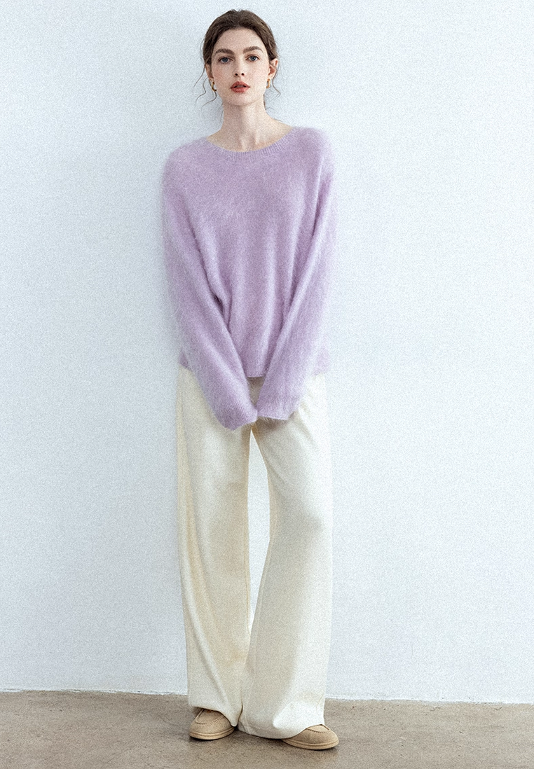 Autumn/Winter Cashmere Crew-Neck Base Knit Sweater CA25102801W
