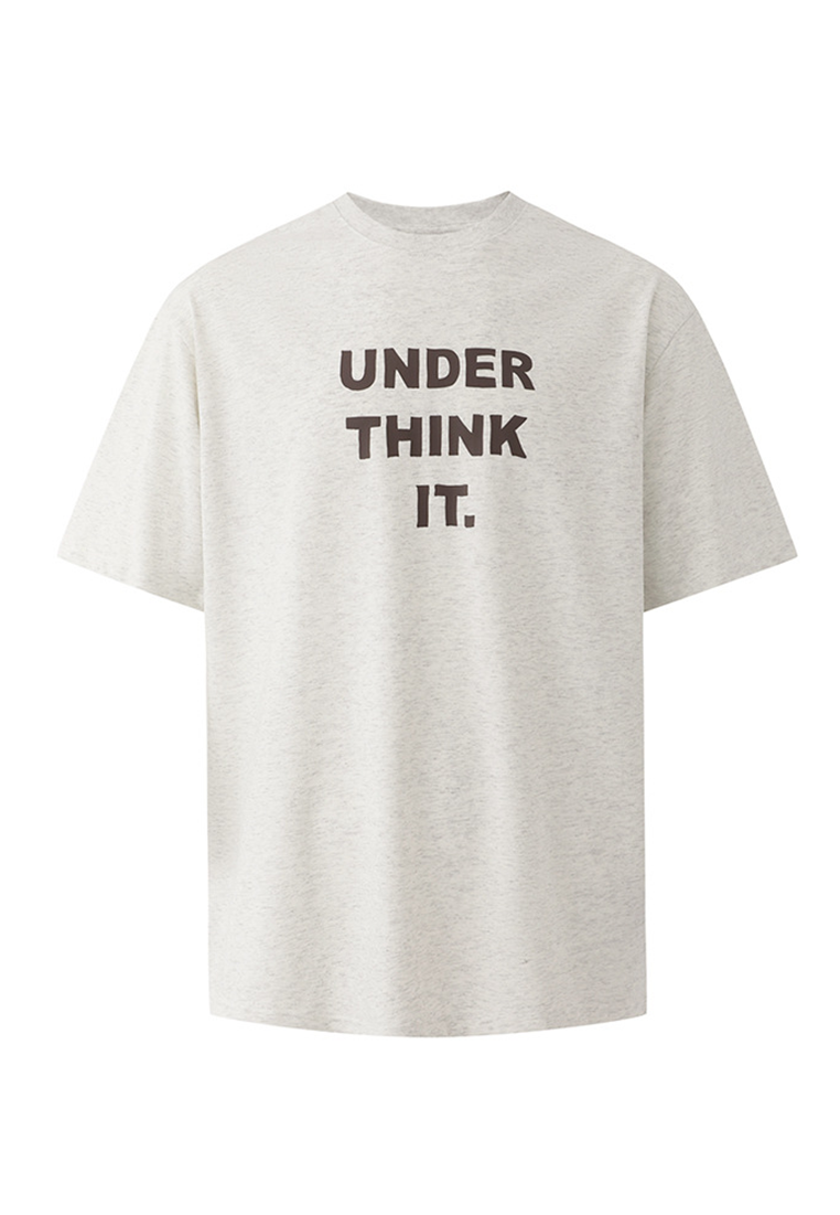 Men's Korean commuter style letter print T-shirt CA25052353GY