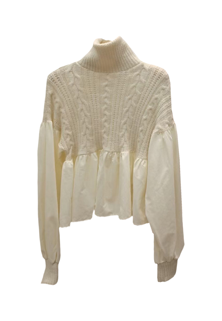 Korean collar knitted patchwork top CA241128153BE