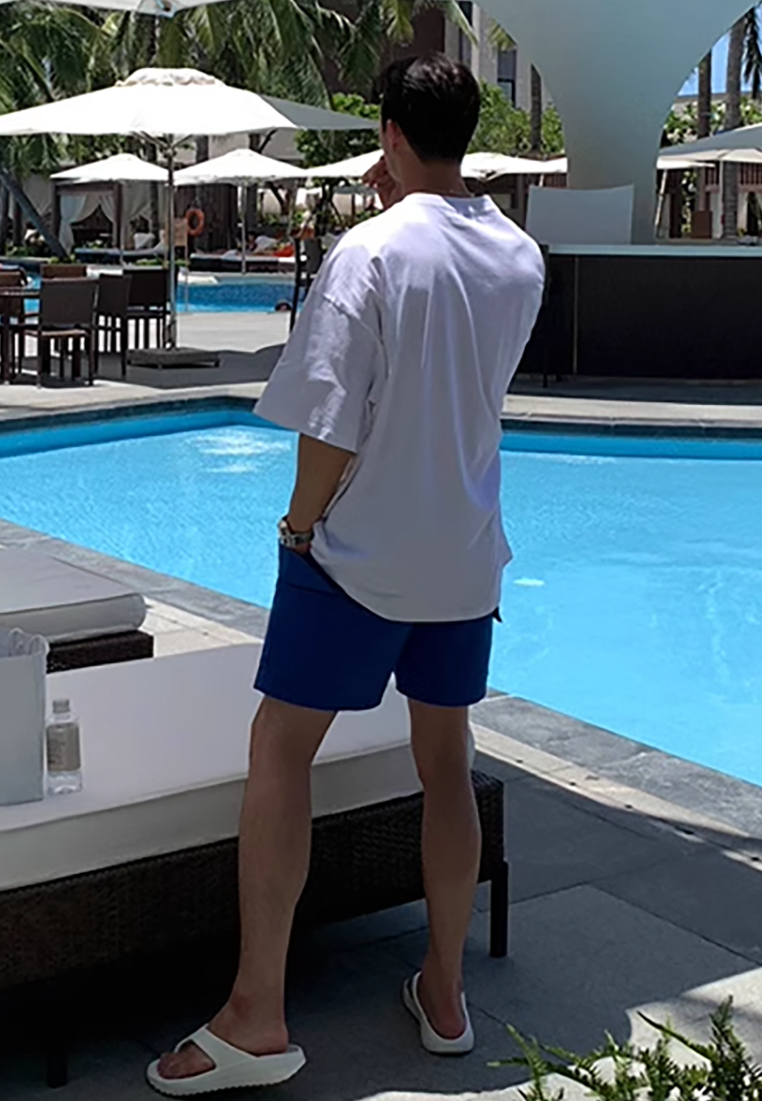 Men's summer loose cotton letter printed short-sleeved shirt CA25052354BL