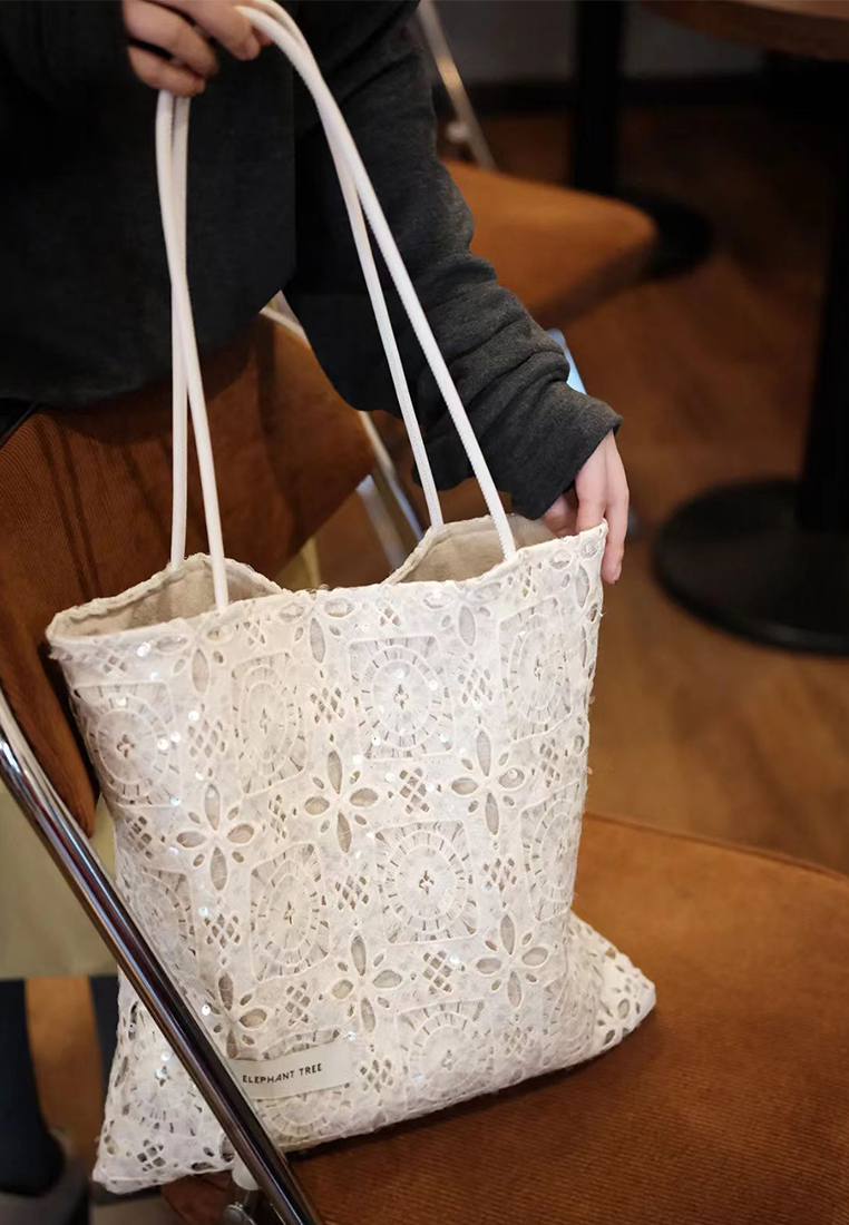 Summer Large Capacity Lace Commuter Tote Bag CA25061754W