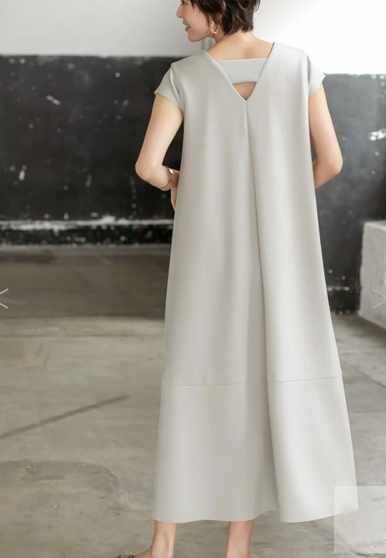 2025 solid color loose casual versatile dress CA25060354GY