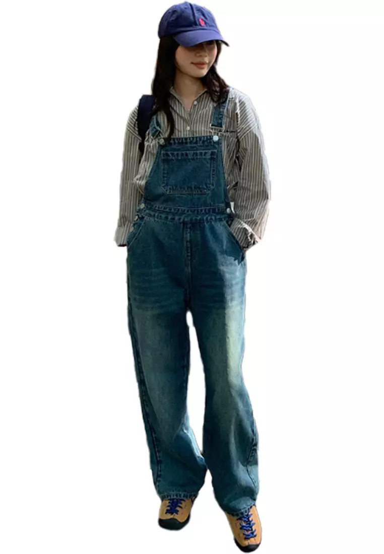 Retro straight tube loose casual jeans CA24092520W