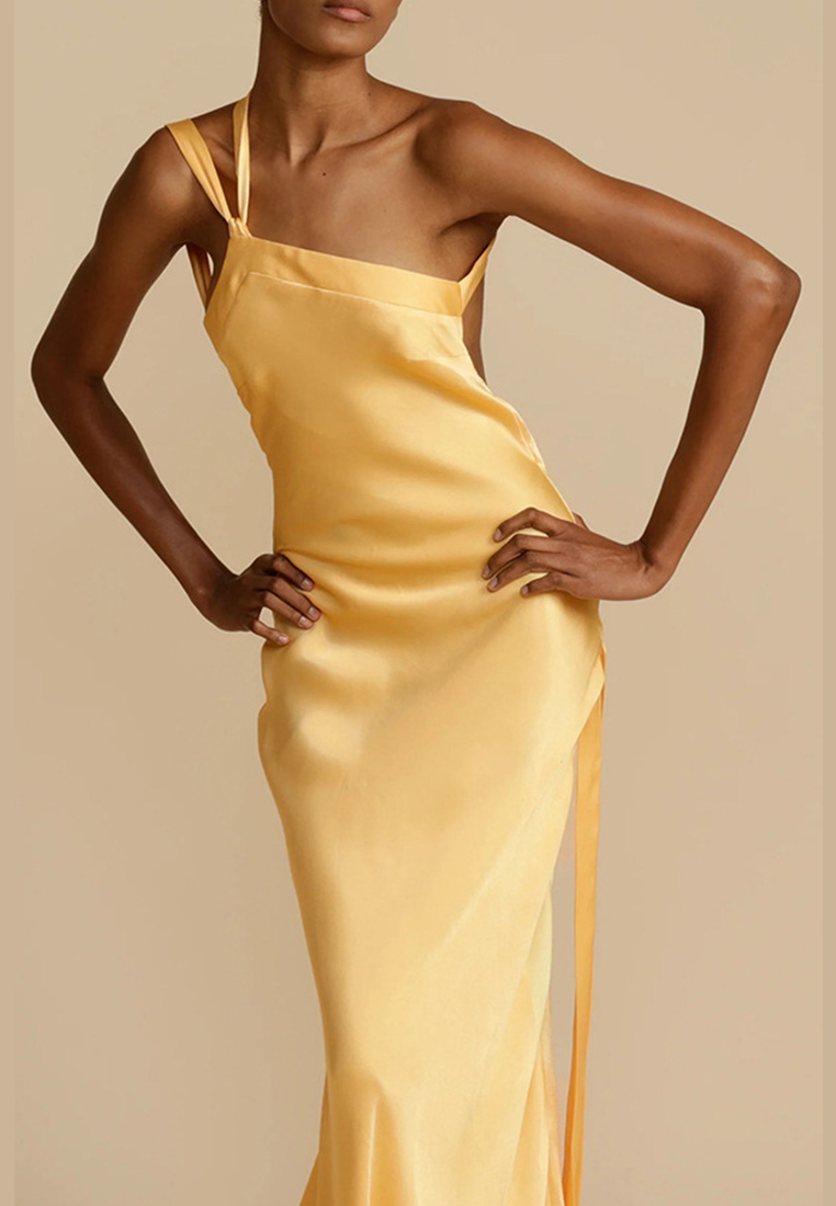 New slanted shoulder slim fit fashionable dress CA25042250YE