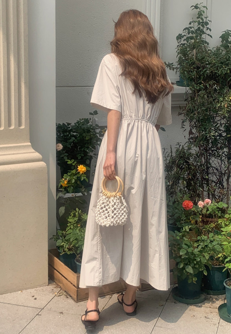 2024 minimalist temperament casual solid color dress CA24041055BE