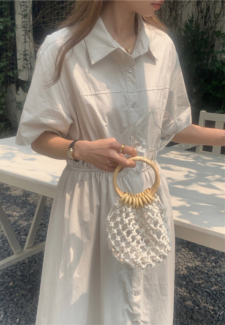 2024 minimalist temperament casual solid color dress CA24041055BE