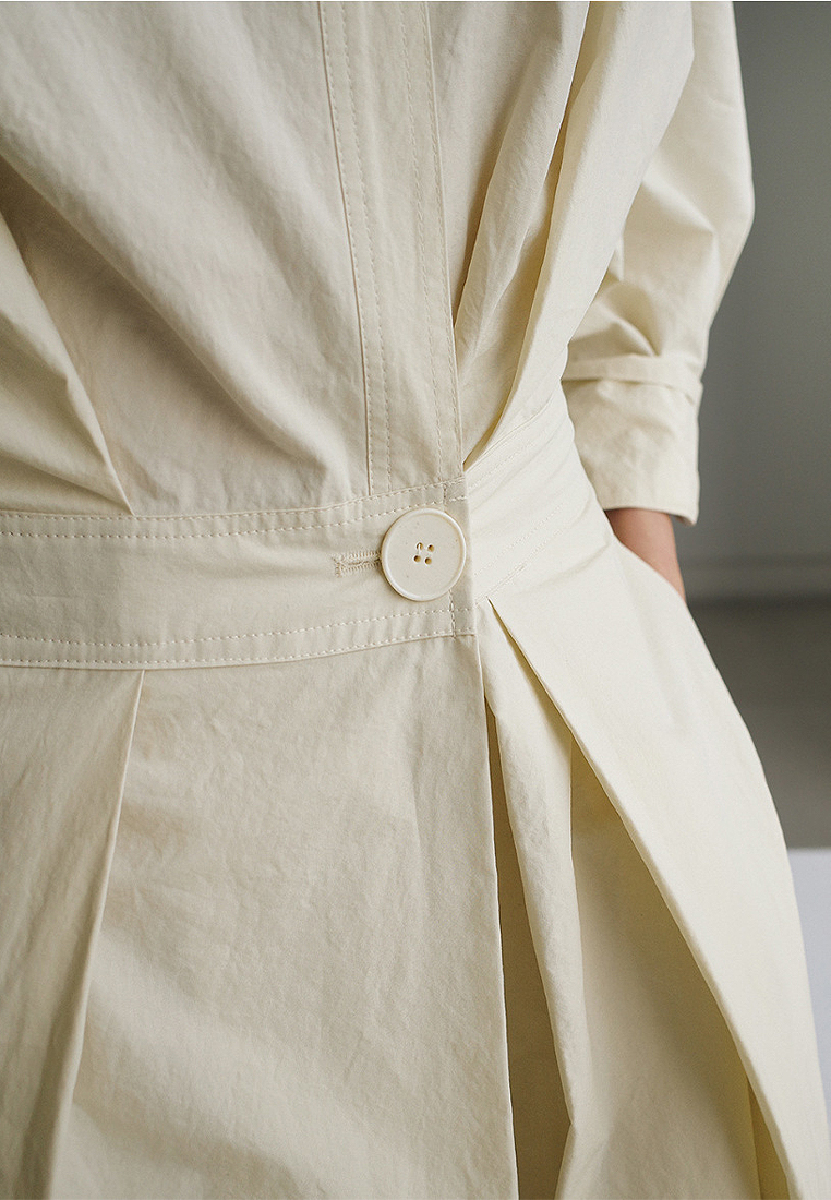 Simple and elegant solid color shirt dress CA101955BE