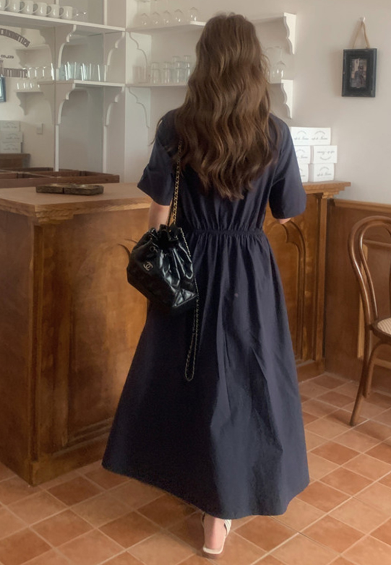 2024 minimalist temperament casual solid color dress CA24041055BE